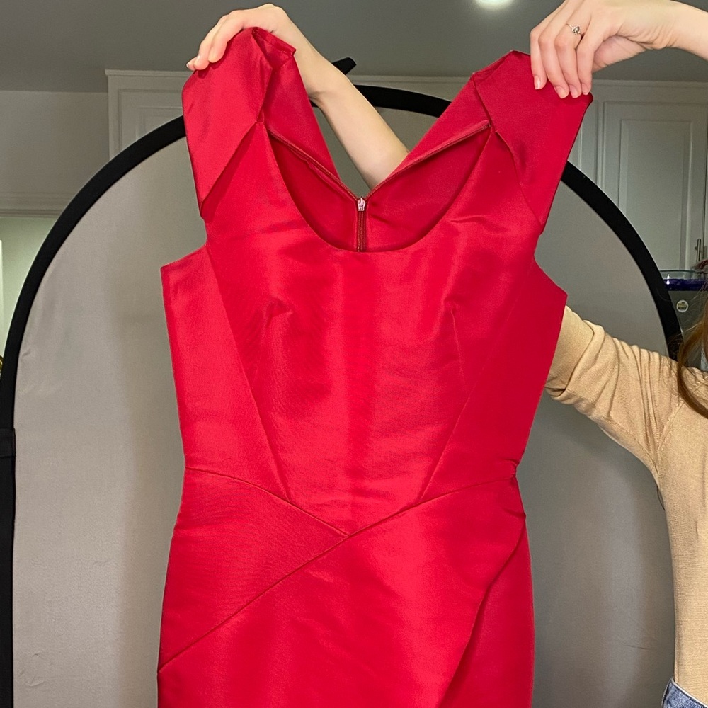 J MENDEL COCKTAIL RED DRESS